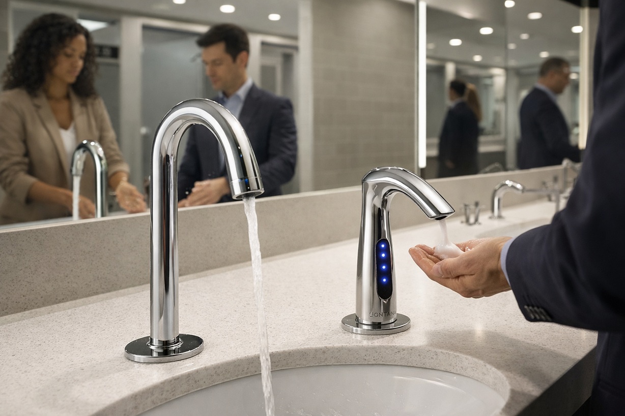 Sleek restroom